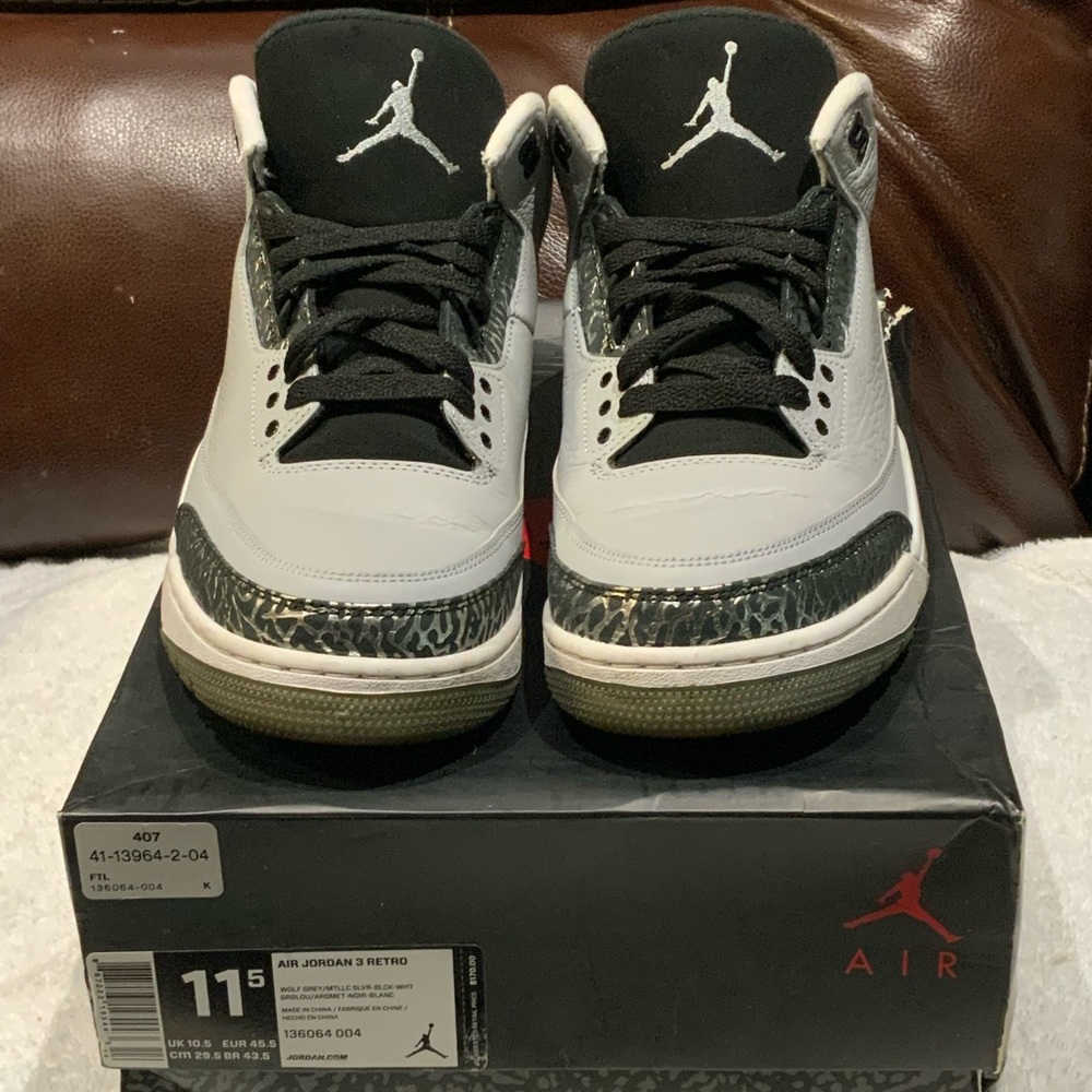 Air Jordan 3 Retro "wolf Grey" - Picture 2 of 3